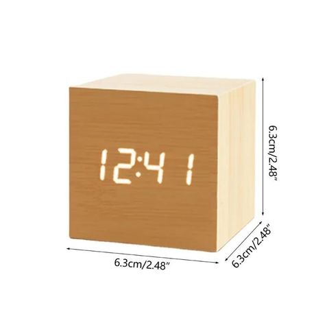 RELOJ DIGITAL DESPERTADOR DE MADERA -1