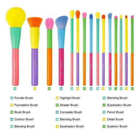 Set 15 Brochas Maquillaje Profesionales Multicolor Docolor-1