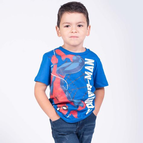 Polera Niño Spiderman Colgado Azul Marvel-0