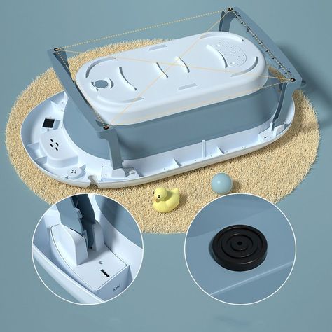 BAÑERA VOAYGE VG-008 CON COJIN Y TERMOMETRO BLUE-5