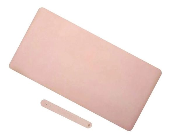 Alfombrilla Mousepad De Cuero Impermeable Reversible RosaCeleste-0