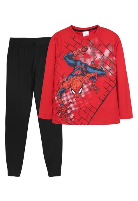 Pijama Niño Spiderman Trepando Negro Marvel-0