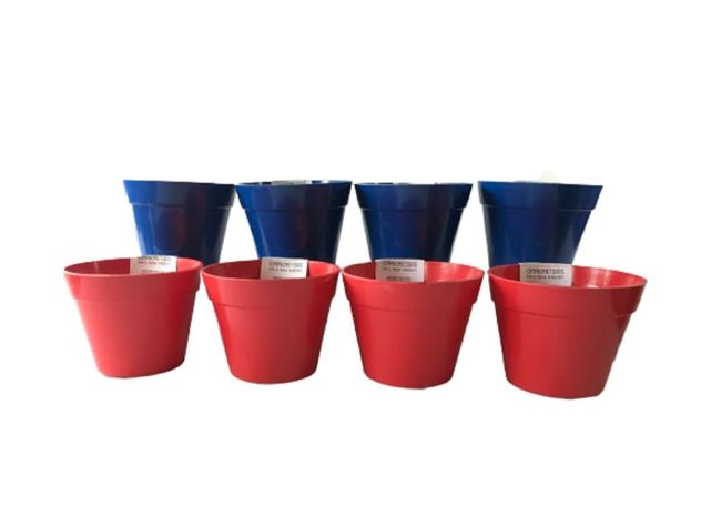 SET 8 MACETAS BIO REDONDO 4AZUL4ROJO 13,7X10,3-0