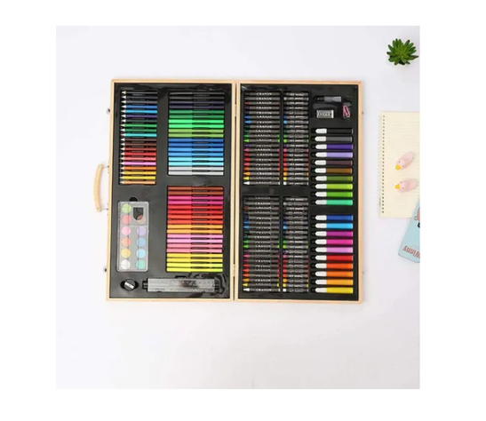 Set De Arte 180 Pcs Lapices Para Colorear Maleta De Madera-1