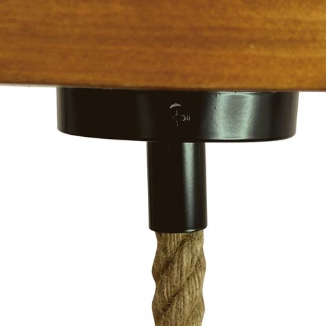 Lámpara Colgante Madera Con Cáñamo Tres Luces E-27-5