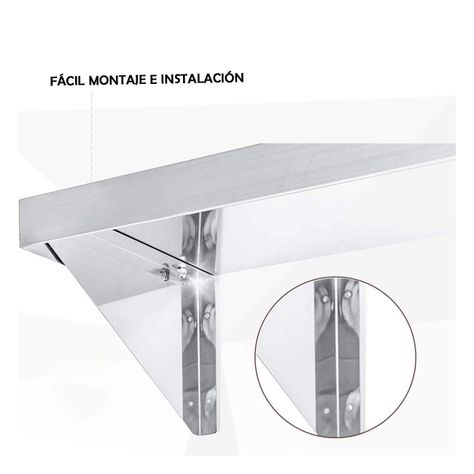 Repisa mural de acero inoxidable 140 cms-2