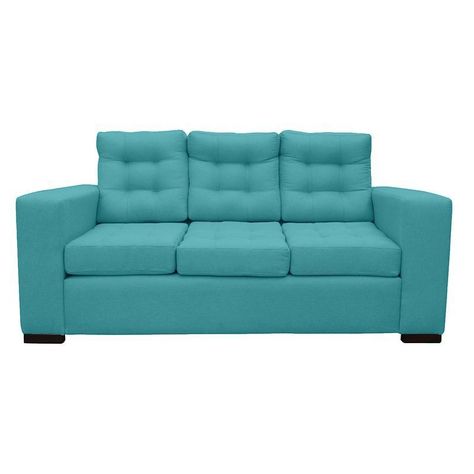 Sofá Antu Chenille Tipo Lino Turquesa 3 Cuerpos-0