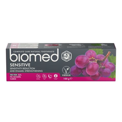 pasta dental natural BIOMED Sensitive 100g, para toda la familia-0