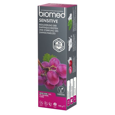 pasta dental natural BIOMED Sensitive 100g, para toda la familia-2