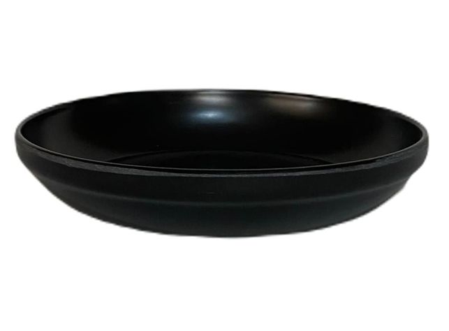 SET 2 MACETAS BIO CURVOS NEGRO C/ PLATO 16,5X13-2