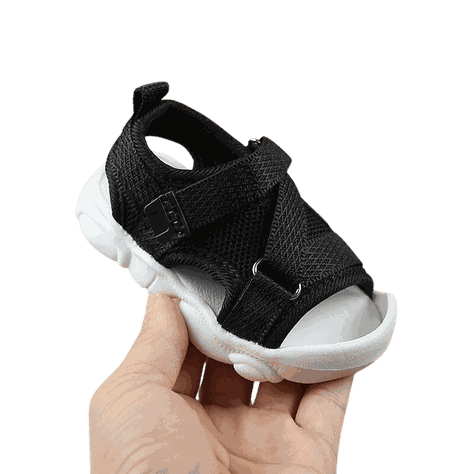 Sandalia bebe velcro negro-0
