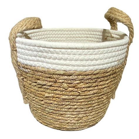 Canasto de Fibra Seagrass 24x19x16 cm. Natural 24x19x16 cm-0