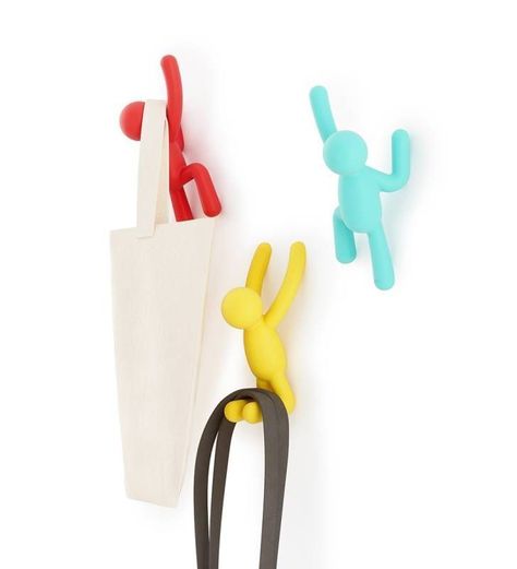 Set 3 Perchas Muro Buddy Multicolor -0