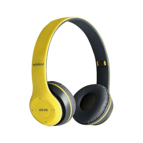 Audífonos Bluetooth P47 FM TF Micrófono Amarillo-0