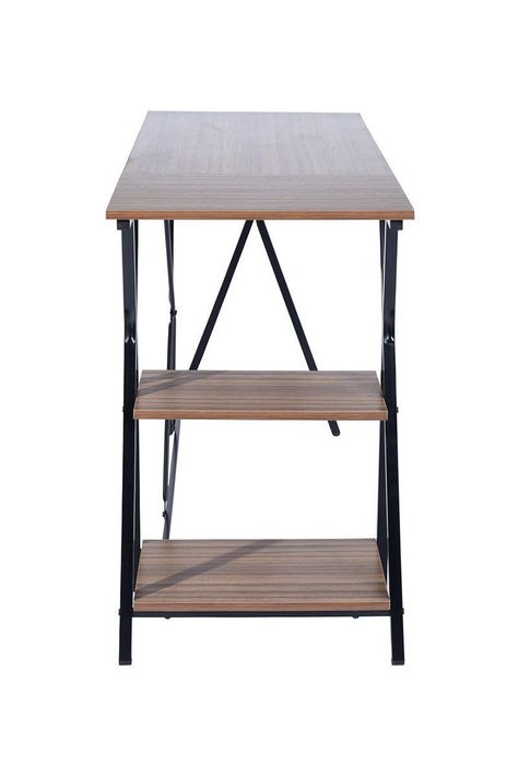Escritorio Cruz Con Repisas 120x48x78cm Café-3
