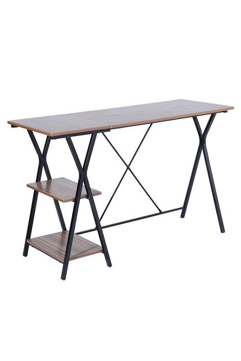 Escritorio Cruz Con Repisas 120x48x78cm Café-0