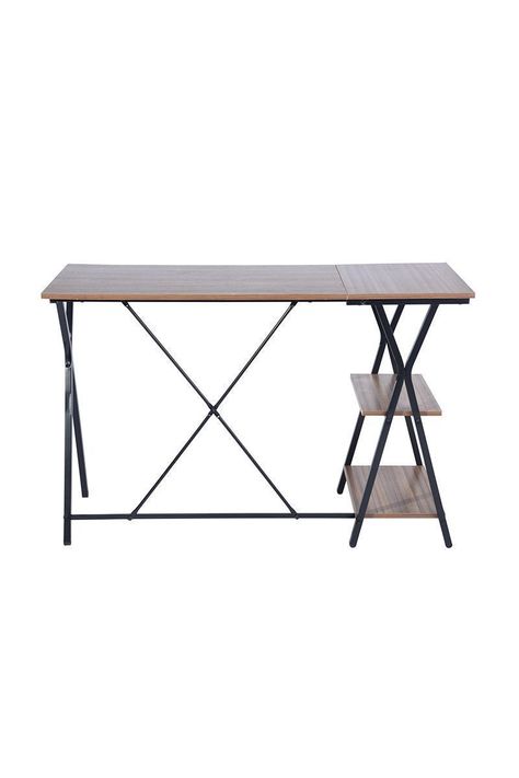 Escritorio Cruz Con Repisas 120x48x78cm Café-2