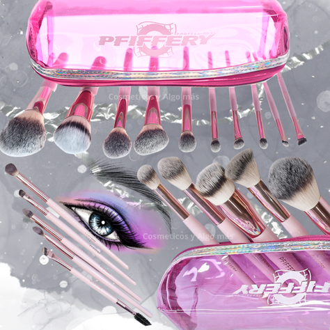 Set de10 brochas profesionales de maquillaje con e-2