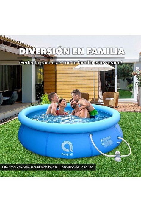 Piscina Inflable con Filtro 2074L 63x240cm Celeste-4