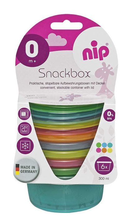 Pocillos Snack Pack de 6 con tapas NIP-1