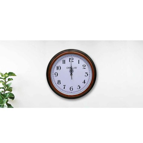 Reloj de Pared Decorativo Diametro 39cm Borde Cafe Madera-1