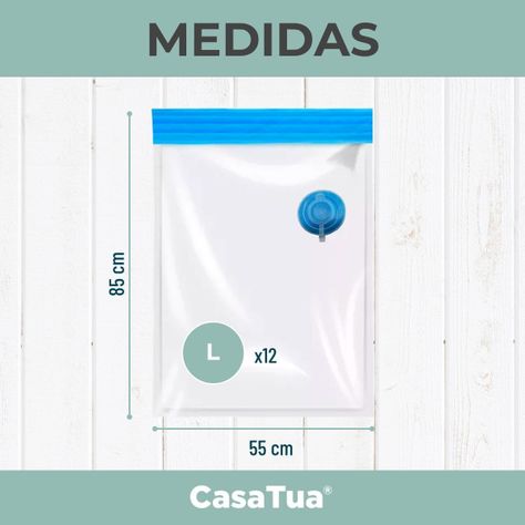 Pack Bolsas Al Vacio CasaTua Compresion Ropa 12 L-4