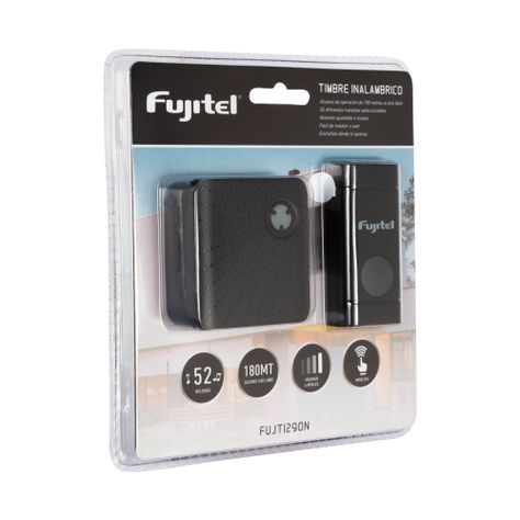 TIMBRE INALAMBRICO FUJITEL TI290 220V 48 MELODÍAS NEGRO-0