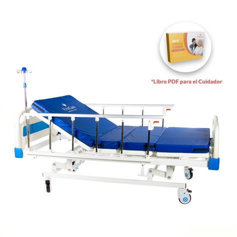 cama clínica manual 3 posiciones pro + colchón-0