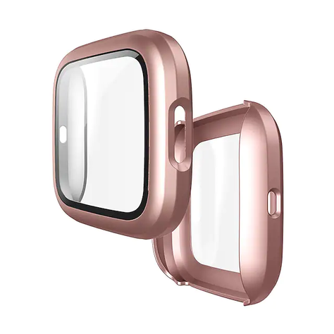 Protector Carcasa Con Vidrio para Fitbit Versa 2 - Rosa Gold-0