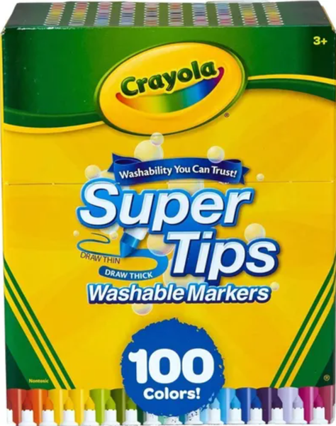 Marcadores Super Tips Lavables 100 Unidades -0