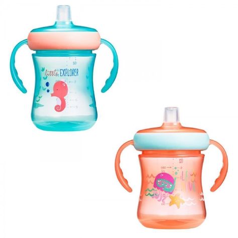 pack 2 Vasos antiderrame chupete Silicona 207ml con asas-0
