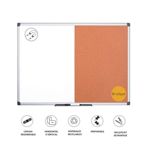Pizarra Mixta Corcho + Magnética 60x45cm-2