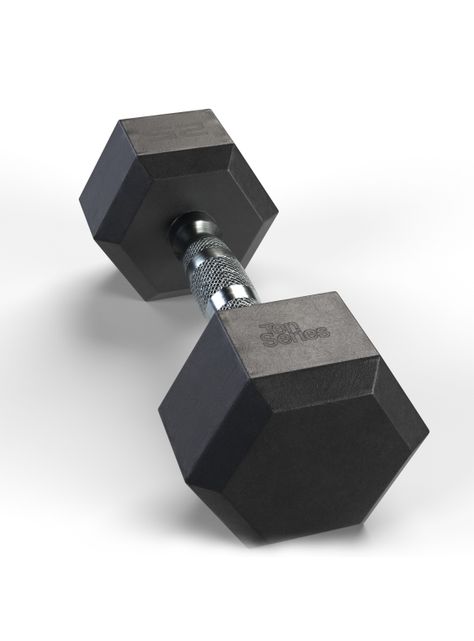 Mancuerna 25 Kg Hexagonal Recubierta en Caucho  -1