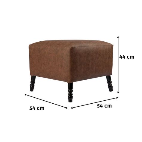 Pouf Alejandro Diseño Café Eco Cuero 54x54x44 cm Máxima Design-4