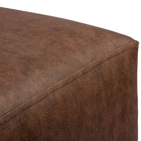 Pouf Alejandro Diseño Café Eco Cuero 54x54x44 cm Máxima Design-7