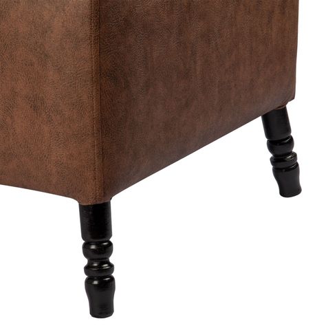 Pouf Alejandro Diseño Café Eco Cuero 54x54x44 cm Máxima Design-5
