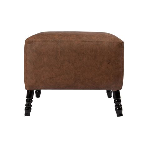 Pouf Alejandro Diseño Café Eco Cuero 54x54x44 cm Máxima Design-0