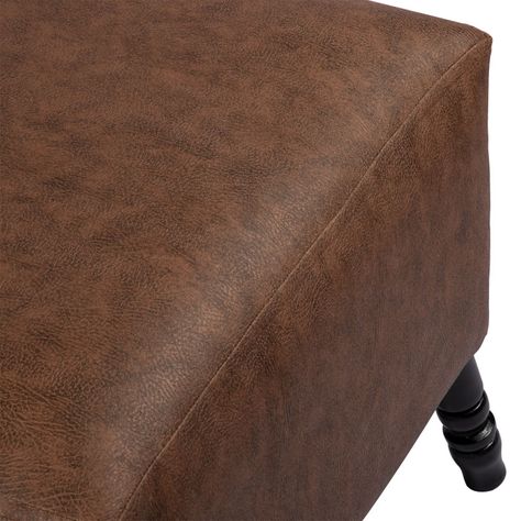 Pouf Alejandro Diseño Café Eco Cuero 54x54x44 cm Máxima Design-6
