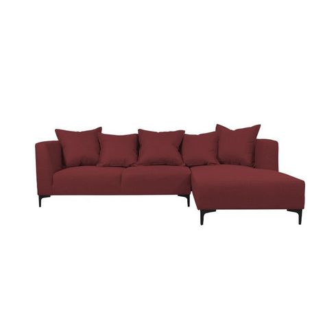 Seccional Cordelia Chenille Tipo Lino Rojo-0