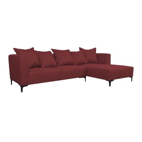 Seccional Cordelia Chenille Tipo Lino Rojo-1