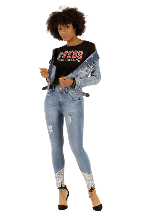 Jeans One World Melody Lentejuelas Mujer-0