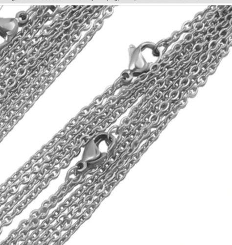 Cadenas Acero Quirurgico Cd02 C Plateado 10unds 50cm X2mm-2