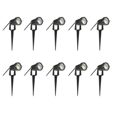 Pack 10 Foco LED Estaca Jardín 6W RGB-0