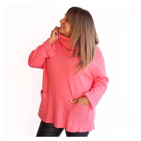 Sweater Emma Rosado Elasticado Manga larga-0