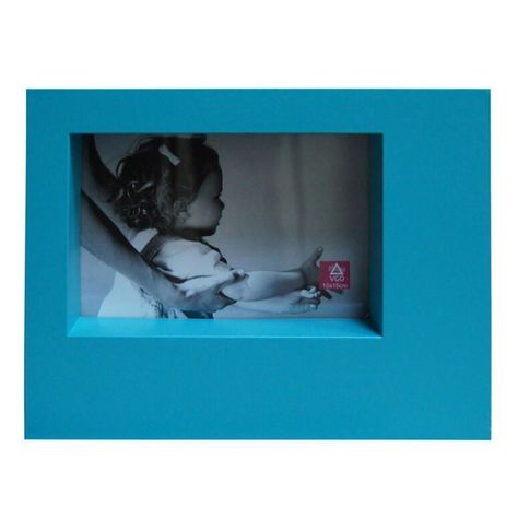 Marco 10x15 plástico box ancho color Celeste 10x15 cm-0