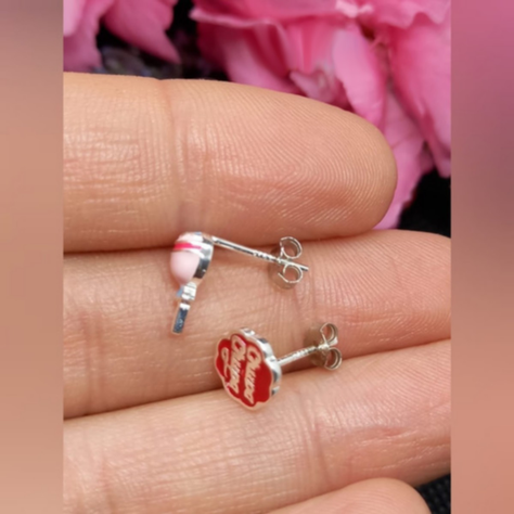 Pendientes asimétricos Caramelo Chupa - Chups Plata S925-2