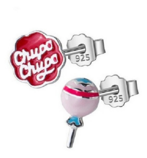 Pendientes asimétricos Caramelo Chupa - Chups Plata S925-0