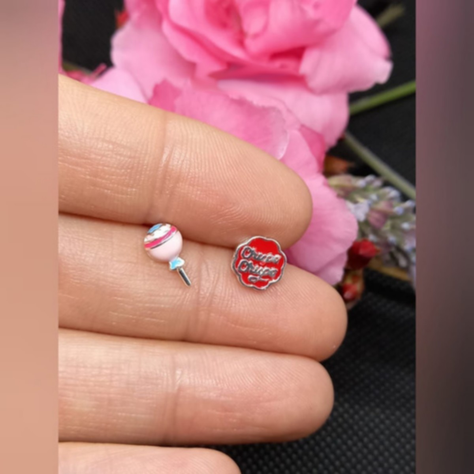 Pendientes asimétricos Caramelo Chupa - Chups Plata S925-1