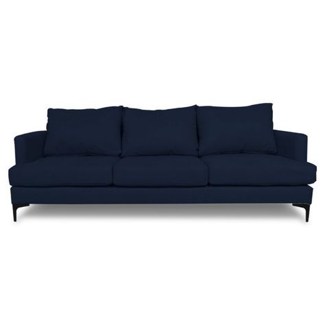 Sofá Aldara Chenille Tipo Lino Azul 3 Cuerpos-0