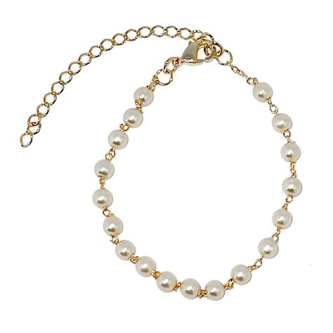 Pulsera 18 Perlas Enchapado Oro 18K-0